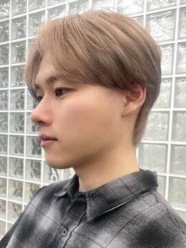 サンクマーケット 渋谷(cinq MARKET) 渋谷メンズダブルカラーミルクティーベージュセンターパート韓国