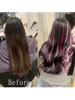 ARビューティー ギンザ(AR Beauty Ginza)&nbsp;マルチカラーハイライト#シールエクステ#大人ガーリー#韓国#銀座