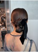 【カチモリシニヨン】結婚式銀座お団子カチモリタイトヘアセット