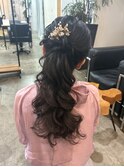 華やかポニーテール