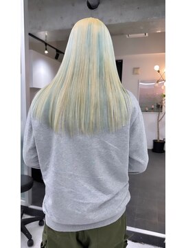 アディション 渋谷(ADITION) 【ADITION渋谷】いさなダブルカラー　ブロンド×シアンブルー