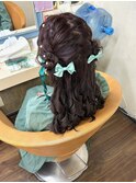 超可愛い( *´艸｀)『編み込みツインお団子ハーフアップ』