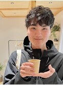波巻き束感ショートツーブロックマッシュアップバングコンマヘア
