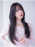 韓国レイヤーくびれヘア透明感カラー髪質改善前髪