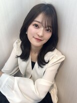 ☆斜めバンググレージュカラーシルキーベージュデザインカラー