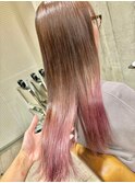 20代30代40代ピンクカラーグラデーションマロンベージュ