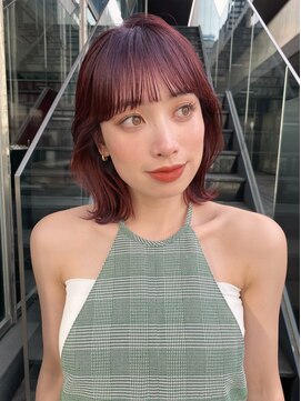 ガーデン 渋谷(GARDEN) カシスレッド美髪外ハネボブイメージチェンジワイドバング