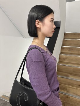 ヨーク(YOKE) YOKE 切りっぱなしボブ丸くないボブ髪質改善アッシュグレー