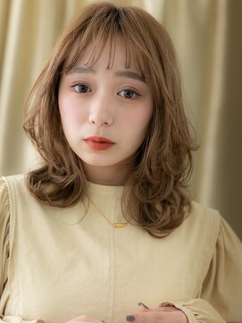 カバーヘア イヴ 戸頭店(COVER HAIR EVE) ぱっつん前髪乾かすだけニュアンスパーマTc3戸頭20代30代40代