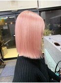 ミニウルフチェリーブラウンホワイトグレージュフェザーパーマ