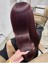 ヘアー アイス 御器所本店(HAIR ICI)&nbsp;パープルカラー♪春カラー暖色ブリーチなし髪質改善ワンカラー