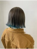 ベージュターコイズブルー