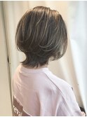 【EIGHT溝の口】お客様スタイル_デザインカラー切りっぱなしボブ