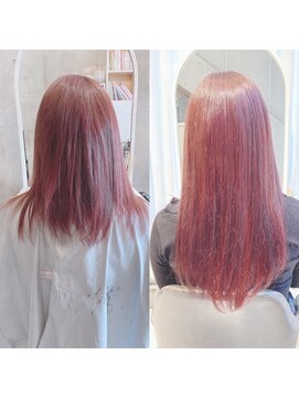 アフィーロ(ACHFILO) シールエクステ20代30代ロングレイヤー　透明感レッドブラウン