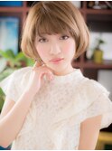 ニュアンスカラー前下がり小顔フレンチボブh戸頭20代30代40代