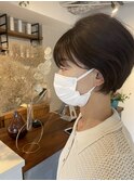 ニュアンスマッシュボブ+ビターチョコブラウン