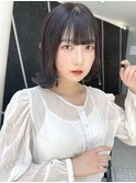 外ハネボブ/黒髪ショート/フェミニン/ウルフ/ボブ