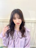 シースルーバング&大人ガーリーウエーブ