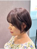 斜めバング丸みショートボブ【suiw】昭和町/天王寺/阿倍野