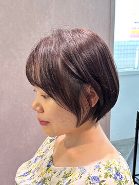 スイ(suiw) 斜めバング丸みショートボブ【suiw】昭和町/天王寺/阿倍野