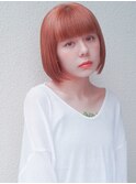 イヤリングカラー　ボブ　大人かわいい　フェザーバング