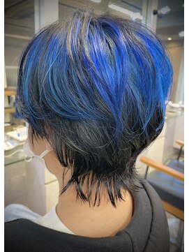 キャラ シャローネ 池袋(Chara Chalone) ブルーネイビー/ウルフカット/インナーカラー/アンブレラカラー