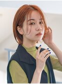  オレンジとカーテンバングとボブ　3