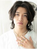 ワイルドかき上げセンターパートメンズパーマF上尾