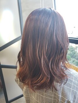 ラフランクリー(la frankly) ウェーブヘア/シアベージュ/バングカラー/シースルーバング