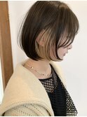 インナーカラーボブ　ブロンドカラー 抜きっぱなしブリーチ