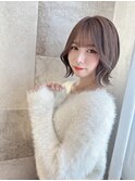 大人可愛い波巻きボブ「ショコラアッシュ/ヘルシースタイル」