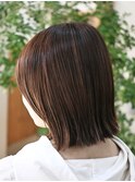 シークレットハイライトをONしたナチュラル系ボブ
