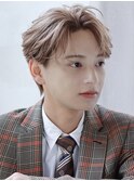 韓国ヘアコンマバング韓国マッシュセンターパートパーマ毛流れ