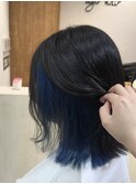 ブリーチインナーネイビーブルーカラー池袋