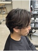 ニュアンスパーマフェザーパーマセンターパートシャドウパーマ