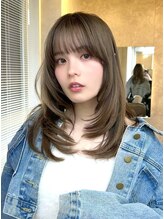 キイ ギンザ(k.e.y GINZA) レイヤーカット、オリーブベージュ、銀座、銀座美容室