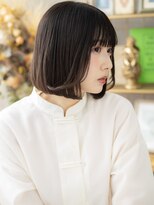 カバーヘア ブリス 北浦和(COVER HAIR bliss)&nbsp;★シースルーバング黒髪内巻きワンカール小顔ボブ30代40代★2