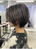 【脱・赤み】深みアッシュグレー×美シルエットショート