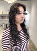 ミルクティーブロンド/ダークブルー/デジタルパーマ/千葉駅
