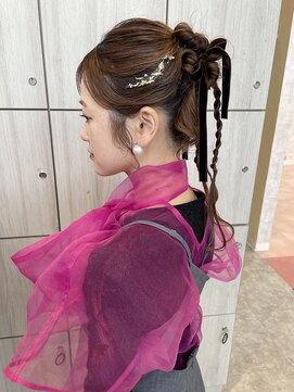 エムサロン 前橋川原(emusalon) 【お呼ばれヘアセット】ツインアレンジ/お団子