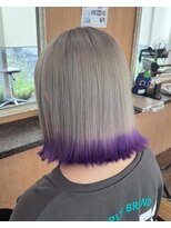 ラッシュヘアエン(Rush hair en)&nbsp;グレーカラーに裾カラー紫