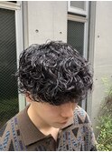 無造作カールシャドウパーマ ツーブロックマッシュ