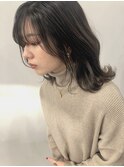 前髪 アンブレラカラー こなれミディ イメチェン ウェーブパーマ