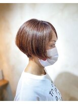 ヘアーリゾートガーデン 南林間店(Hair Resort Garden)&nbsp;大人前下がりボブ/ファインハイライトでオレンジカラー