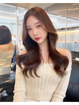 Long  Layer_くびれヘアアプリコットオレンジ