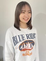 ヘアーアイストゥーレ(HAIR ICI TRE)&nbsp;グレージュカラー　顔周りカット ミディアム 担当渡辺聖