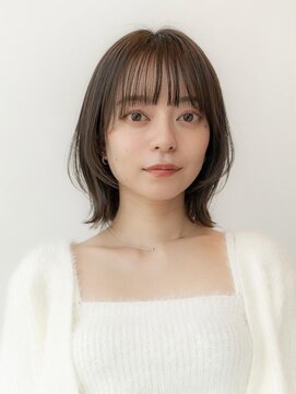 ケアリー 浦和美園(Carelly) 大人かわいい前髪セシルカットココアブラウンフリンジウェーブ