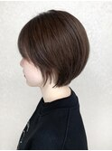 丸みショートボブ/イルミナカラー/ハホニコトリートメント