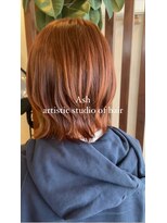 アッシュ アーティスティック スタジオ オブ ヘア(Ash artistic studio of hair) オレンジ×ボブ