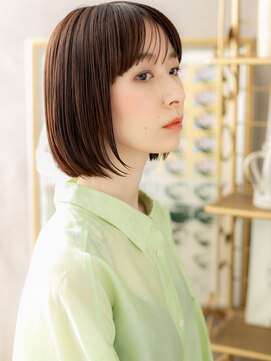 カバーヘア イヴ 戸頭店(COVER HAIR EVE) グレージュアッシュ前下がり切りっぱなしボブa戸頭20代30代40代